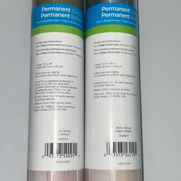 NIB Cricut Premium Vinyl Permanent Glossy Gold & Silver 12x48 NIB - Picture 2 of 5